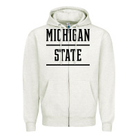 Oatmeal Heather Michigan MI State vintage Athletic Style Zipper Hoodie - artisFamous