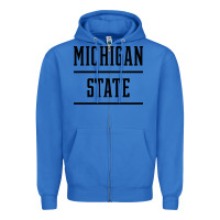 True Royal Michigan MI State vintage Athletic Style Zipper Hoodie - artisFamous