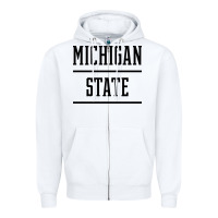 White Michigan MI State vintage Athletic Style Zipper Hoodie - artisFamous