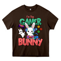 Chocolate Brown I'm the game Bunny Easter day Heavy Core Tee - HowdyJamesFarm