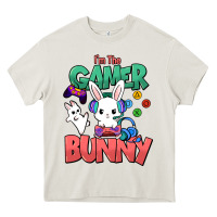 Cream I'm the game Bunny Easter day Heavy Core Tee - HowdyJamesFarm