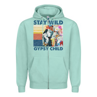 Seafoam stay wild gypsy child letter rainbow Zipper Hoodie - artisFamous