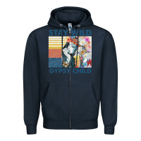 Navy stay wild gypsy child letter rainbow Zipper Hoodie - artisFamous