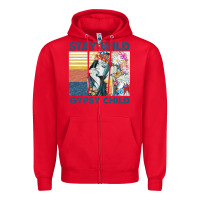 Red stay wild gypsy child letter rainbow Zipper Hoodie - artisFamous