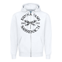 White dinna fash sassenach Zipper Hoodie - artisFamous