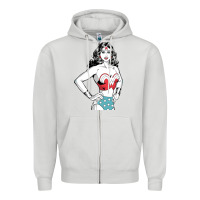 Dove Grey wonder woman Zipper Hoodie - artisFamous