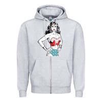 Heather Grey wonder woman Zipper Hoodie - artisFamous