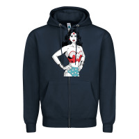 Navy wonder woman Zipper Hoodie - artisFamous