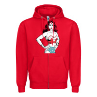 Red wonder woman Zipper Hoodie - artisFamous