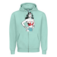 Seafoam wonder woman Zipper Hoodie - artisFamous