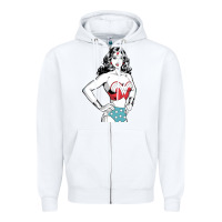 White wonder woman Zipper Hoodie - artisFamous