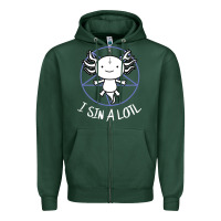 Sports Green i sin a lotl hail satan pentagram Zipper Hoodie - artisFamous