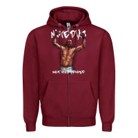 Burgundy NATE DIAZ Zipper Hoodie - artisFamous