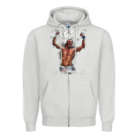 Dove Grey NATE DIAZ Zipper Hoodie - artisFamous