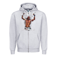 Heather Grey NATE DIAZ Zipper Hoodie - artisFamous