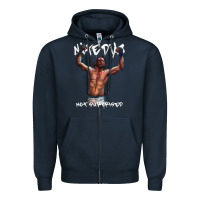 Navy NATE DIAZ Zipper Hoodie - artisFamous