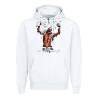 White NATE DIAZ Zipper Hoodie - artisFamous