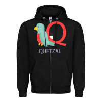Black Cute Quetzal Kid's Zipper Hoodie - artisFamous