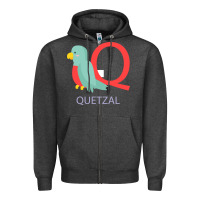 Charcoal Heather Cute Quetzal Kid's Zipper Hoodie - artisFamous