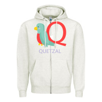 Oatmeal Heather Cute Quetzal Kid's Zipper Hoodie - artisFamous