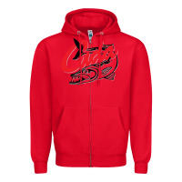 Red bara cuda Zipper Hoodie - artisFamous