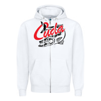 White bara cuda Zipper Hoodie - artisFamous