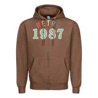 Chestnut Retro 1987 Zipper Hoodie - artisFamous