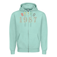 Seafoam Retro 1987 Zipper Hoodie - artisFamous