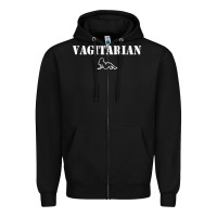 Black vagitarian Zipper Hoodie - artisFamous