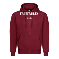 Burgundy vagitarian Zipper Hoodie - artisFamous