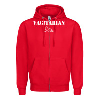 Red vagitarian Zipper Hoodie - artisFamous
