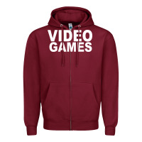 Burgundy video games Zipper Hoodie - artisFamous
