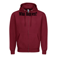 Burgundy what happen Zipper Hoodie - artisFamous