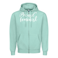 Seafoam Proud feminist Zipper Hoodie - artisFamous