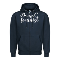 Navy Proud feminist Zipper Hoodie - artisFamous