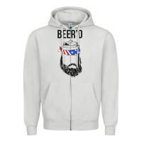 Dove Grey beer'd funny Zipper Hoodie - artisFamous