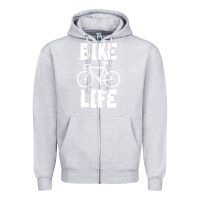 Heather Grey bike life Zipper Hoodie - artisFamous