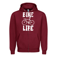 Burgundy bike life Zipper Hoodie - artisFamous