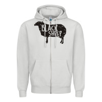 Dove Grey black sheep silhouette Zipper Hoodie - artisFamous