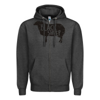 Charcoal Heather black sheep silhouette Zipper Hoodie - artisFamous