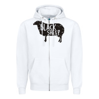 White black sheep silhouette Zipper Hoodie - artisFamous