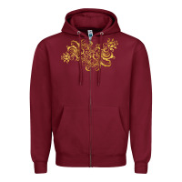 Burgundy Gold2 Zipper Hoodie - artisFamous