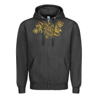 Charcoal Heather Gold2 Zipper Hoodie - artisFamous