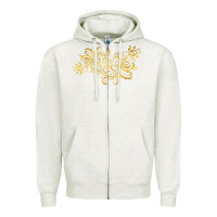 Oatmeal Heather Gold2 Zipper Hoodie - artisFamous