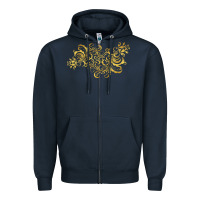 Navy Gold2 Zipper Hoodie - artisFamous