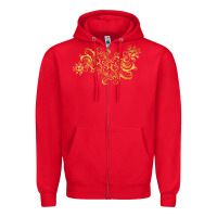 Red Gold2 Zipper Hoodie - artisFamous