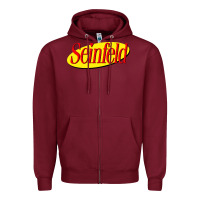 Burgundy new seinfeld Zipper Hoodie - artisFamous