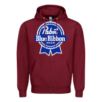 Burgundy pabst blue ribbon Zipper Hoodie - artisFamous