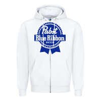 White pabst blue ribbon Zipper Hoodie - artisFamous