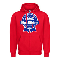 Red pabst blue ribbon Zipper Hoodie - artisFamous